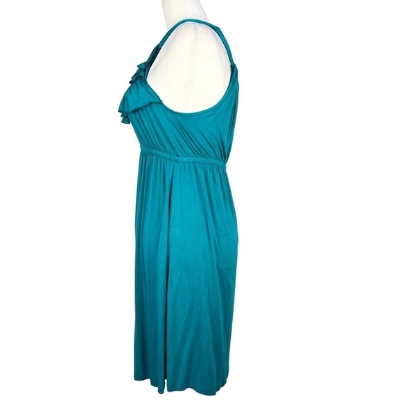 Miuse RUFFLE FRONT HALTER EMPIRE WAIST KNEE LENGTH DRESS - Picture 4 of 11